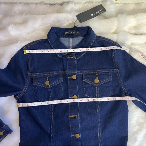 Allegra K Women's 3/4 Sleeve Button Down Denim Shirt Dress Size Small NWT - Picture 14 of 16